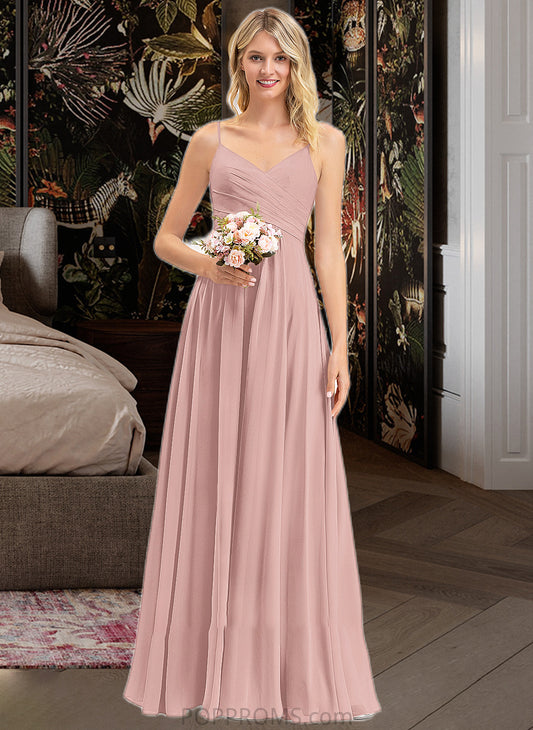 Josie A-LineV-neckFloor-LengthChiffonBridesmaidDressWithRuffle#251358 PP6P0012849