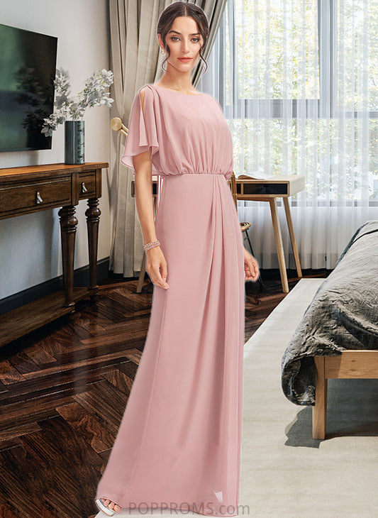 Savanah Sheath/Column Floor-Length Bridesmaid Dress With Split Front PP6P0012851