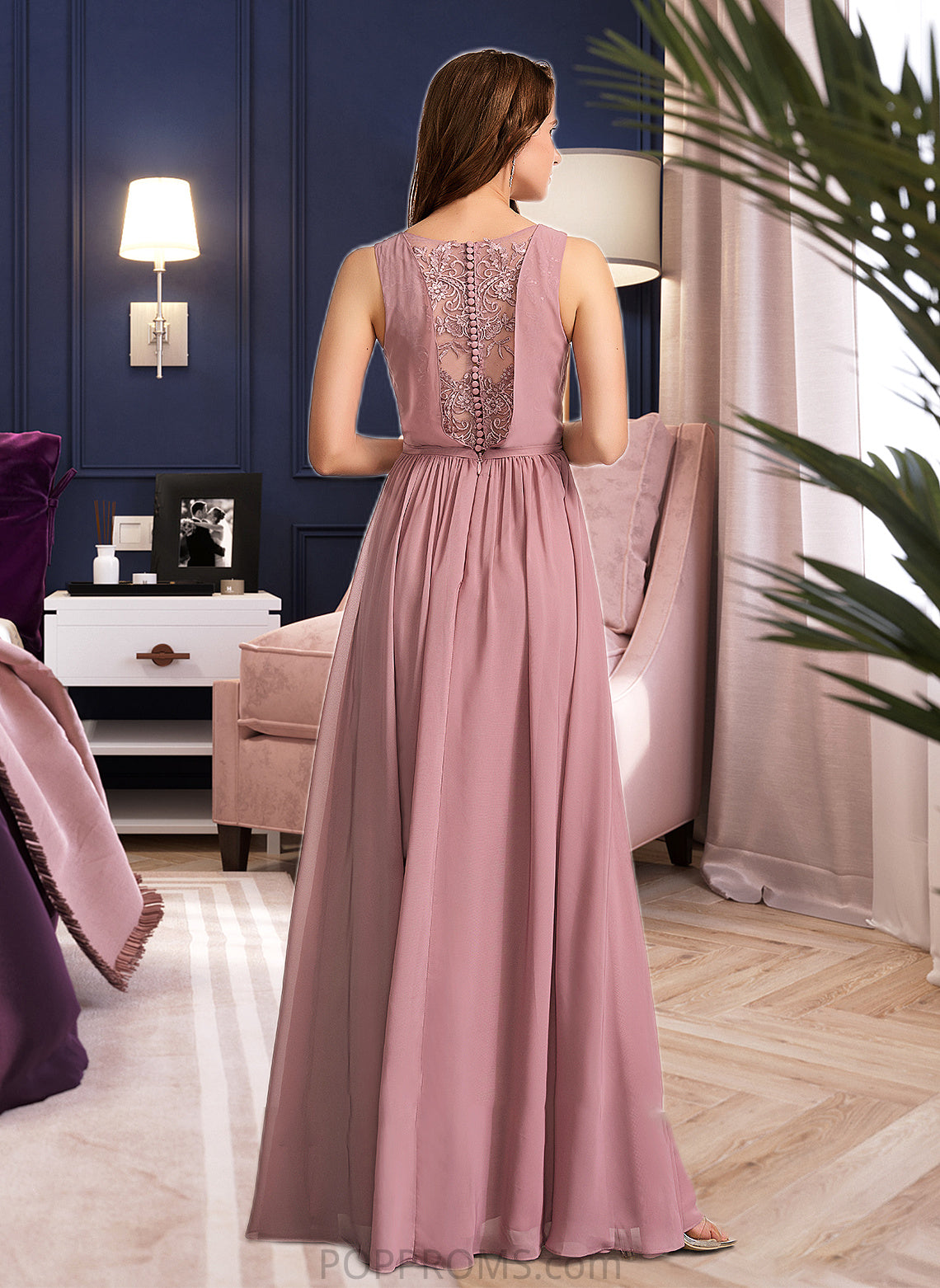 Carmen A-Line Floor-Length Bridesmaid Dress PP6P0012922