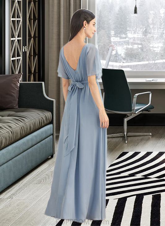 Amani A-Line Floor-Length Bridesmaid Dress With Ruffle Split Front PP6P0012925