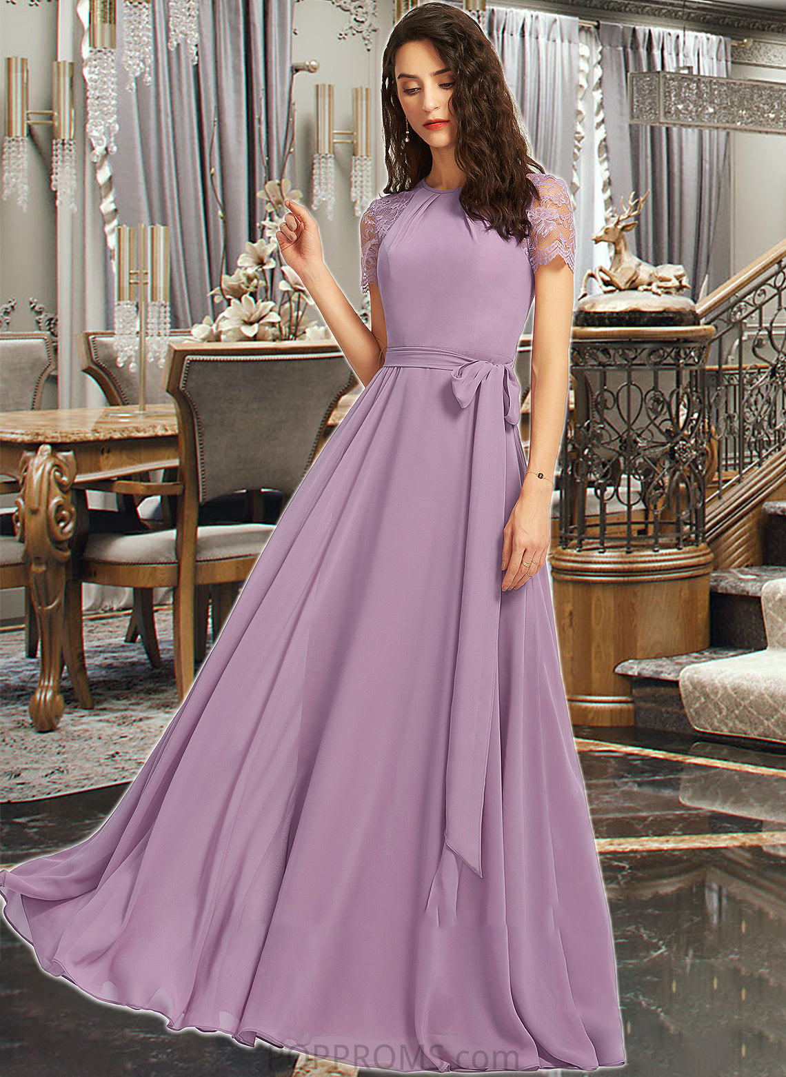 Abby A-Line Scoop Neck Floor-Length Bridesmaid Dress PP6P0012952