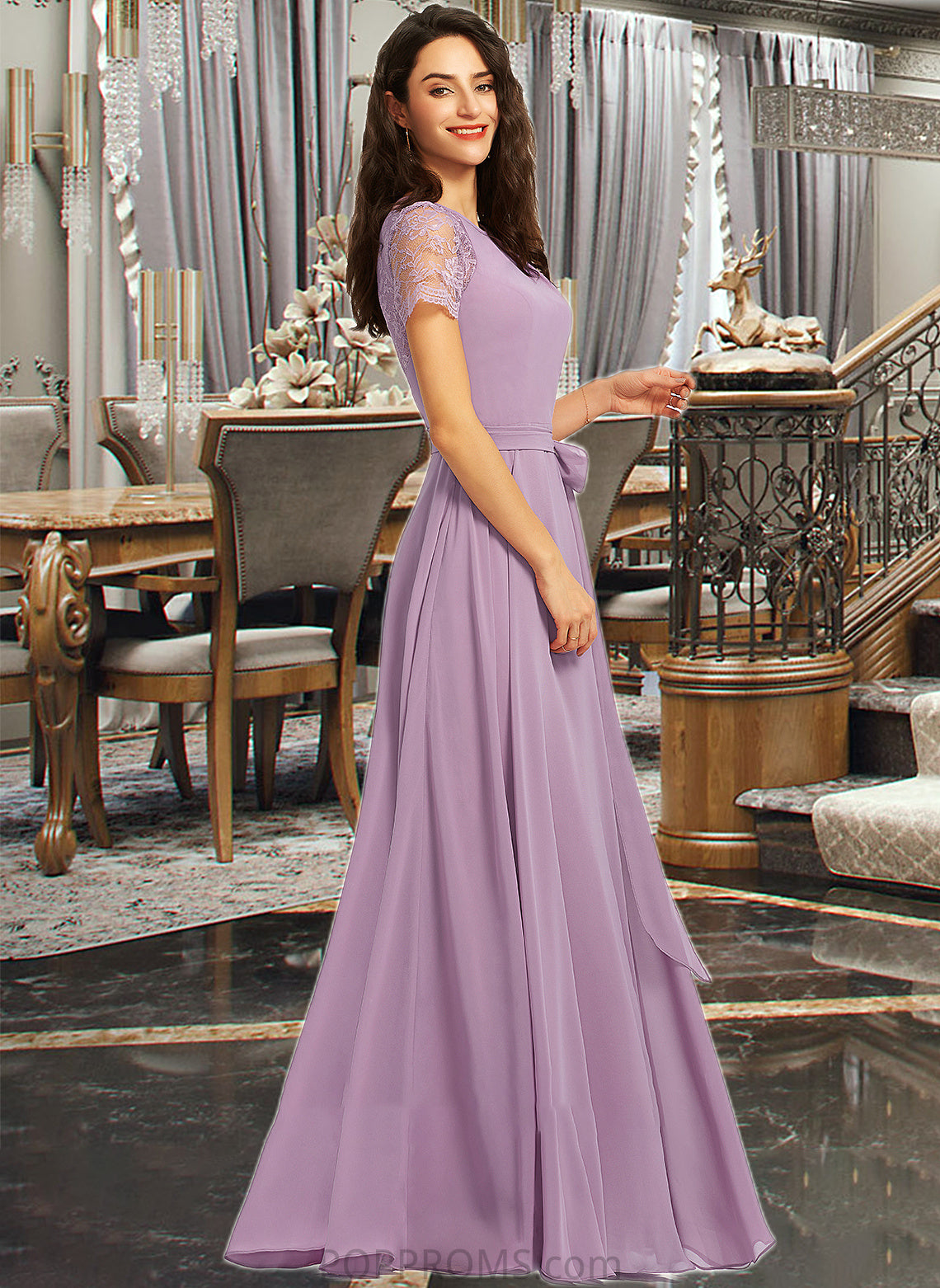 Abby A-Line Scoop Neck Floor-Length Bridesmaid Dress PP6P0012952