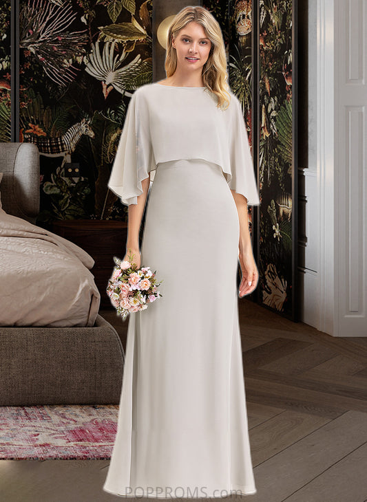 Emerson Sheath/Column Square Neckline Floor-Length Chiffon Bridesmaid Dress PP6P0012979