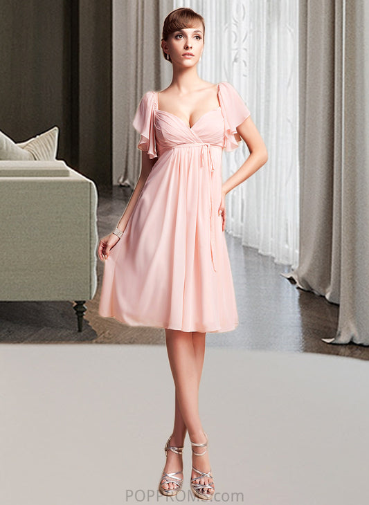 Elisabeth Empire Sweetheart Knee-Length Chiffon Bridesmaid Dress With Cascading Ruffles PP6P0013009