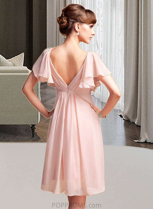 Elisabeth Empire Sweetheart Knee-Length Chiffon Bridesmaid Dress With Cascading Ruffles PP6P0013009