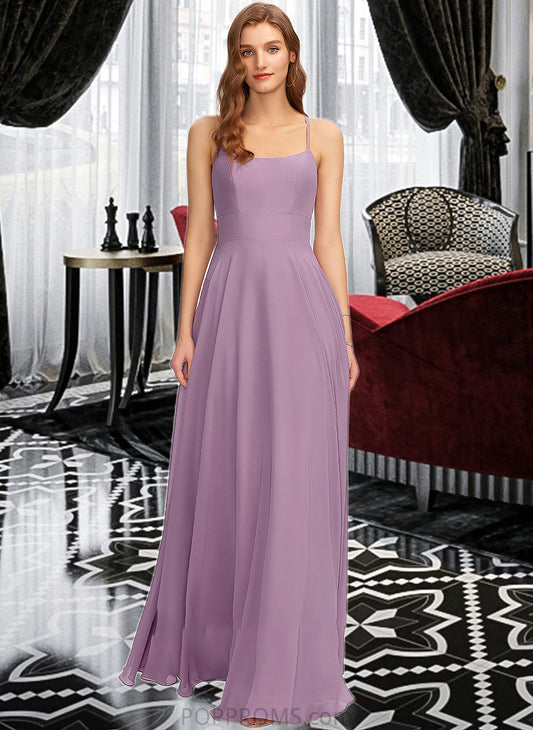 Maria A-Line Scoop Neck Floor-Length Chiffon Bridesmaid Dress With Pockets PP6P0013017