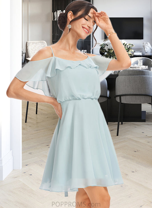 Krista A-Line V-neck Short/Mini Bridesmaid Dress With Cascading Ruffles PP6P0013023