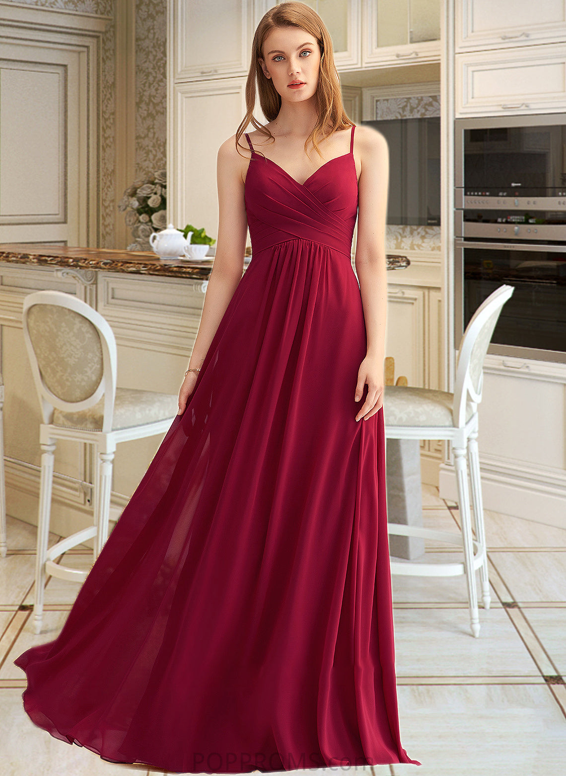 Makayla A-LineV-neckFloor-LengthChiffonBridesmaidDressWithRuffle#251386 PP6P0013076