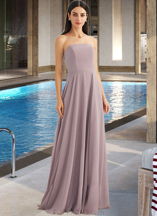 Elyse A-Line Strapless Floor-Length Bridesmaid Dress With Split Front PP6P0013084