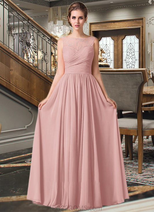 Sasha Chiffon Lace A-Line Floor-length Bridesmaid Dress PP6P0013107