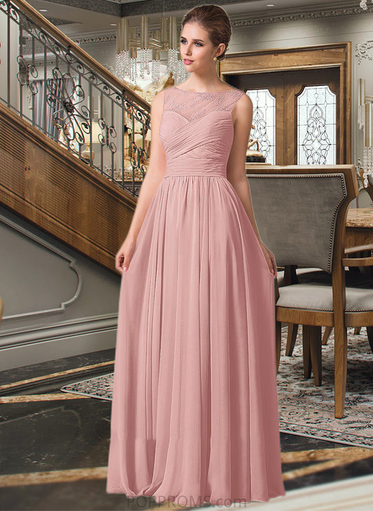 Sasha Chiffon Lace A-Line Floor-length Bridesmaid Dress PP6P0013107