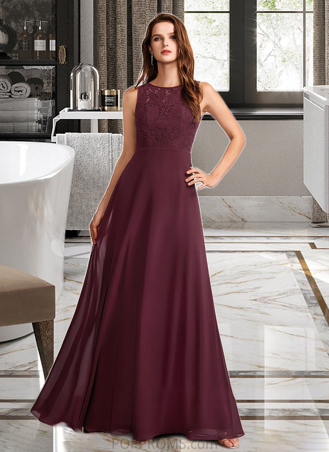 Justice A-Line Floor-Length Bridesmaid Dress PP6P0013118