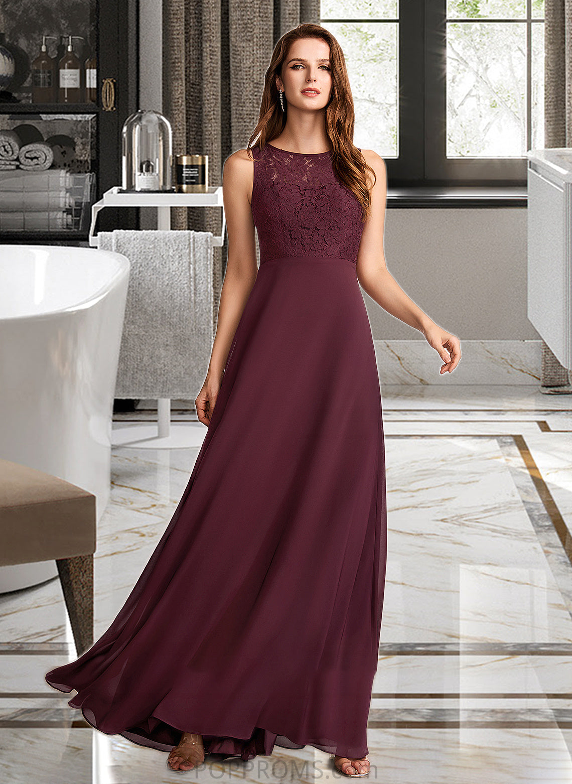 Justice A-Line Floor-Length Bridesmaid Dress PP6P0013118