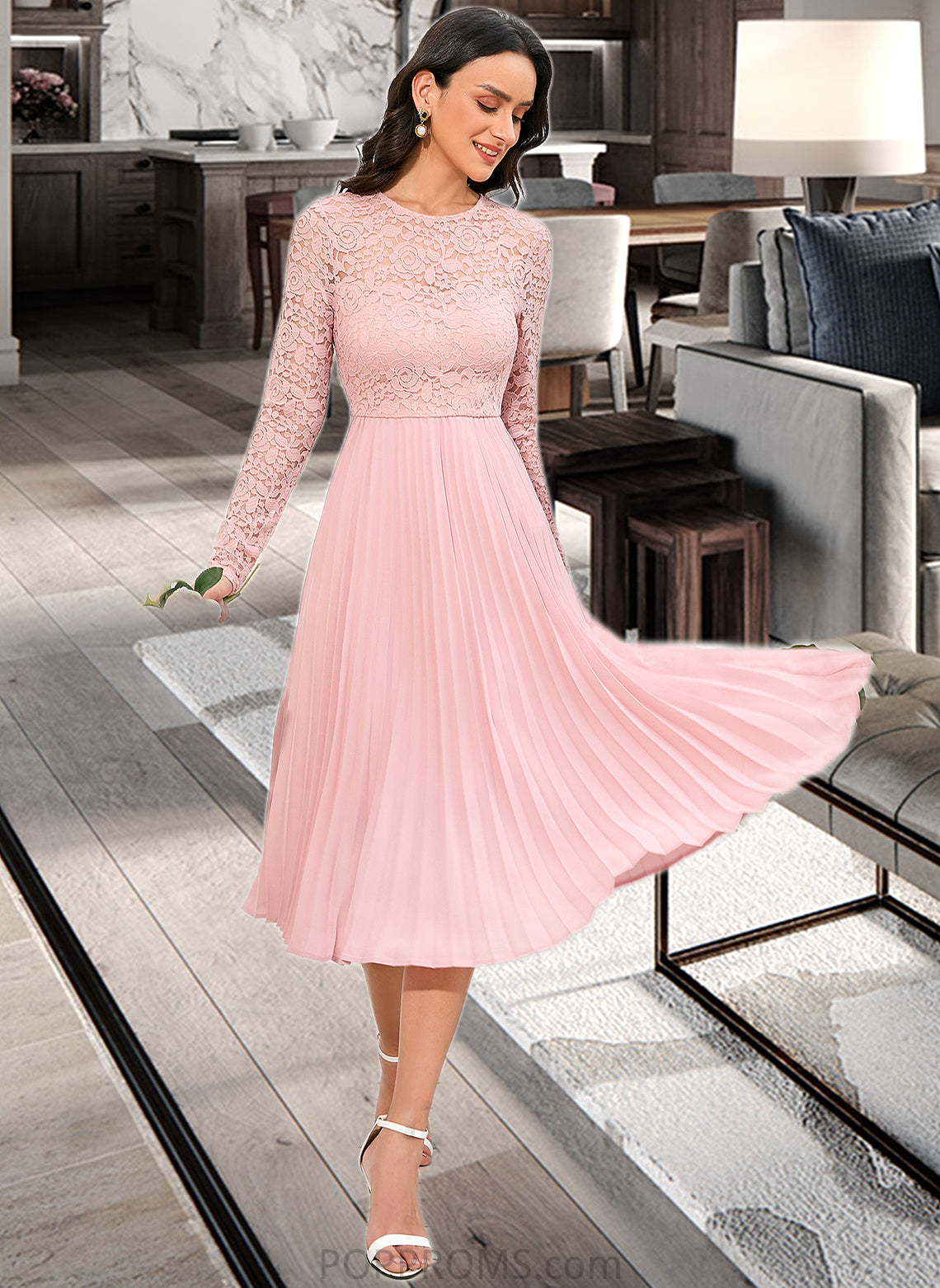 Emma A-Line Knee-Length Bridesmaid Dress PP6P0013126