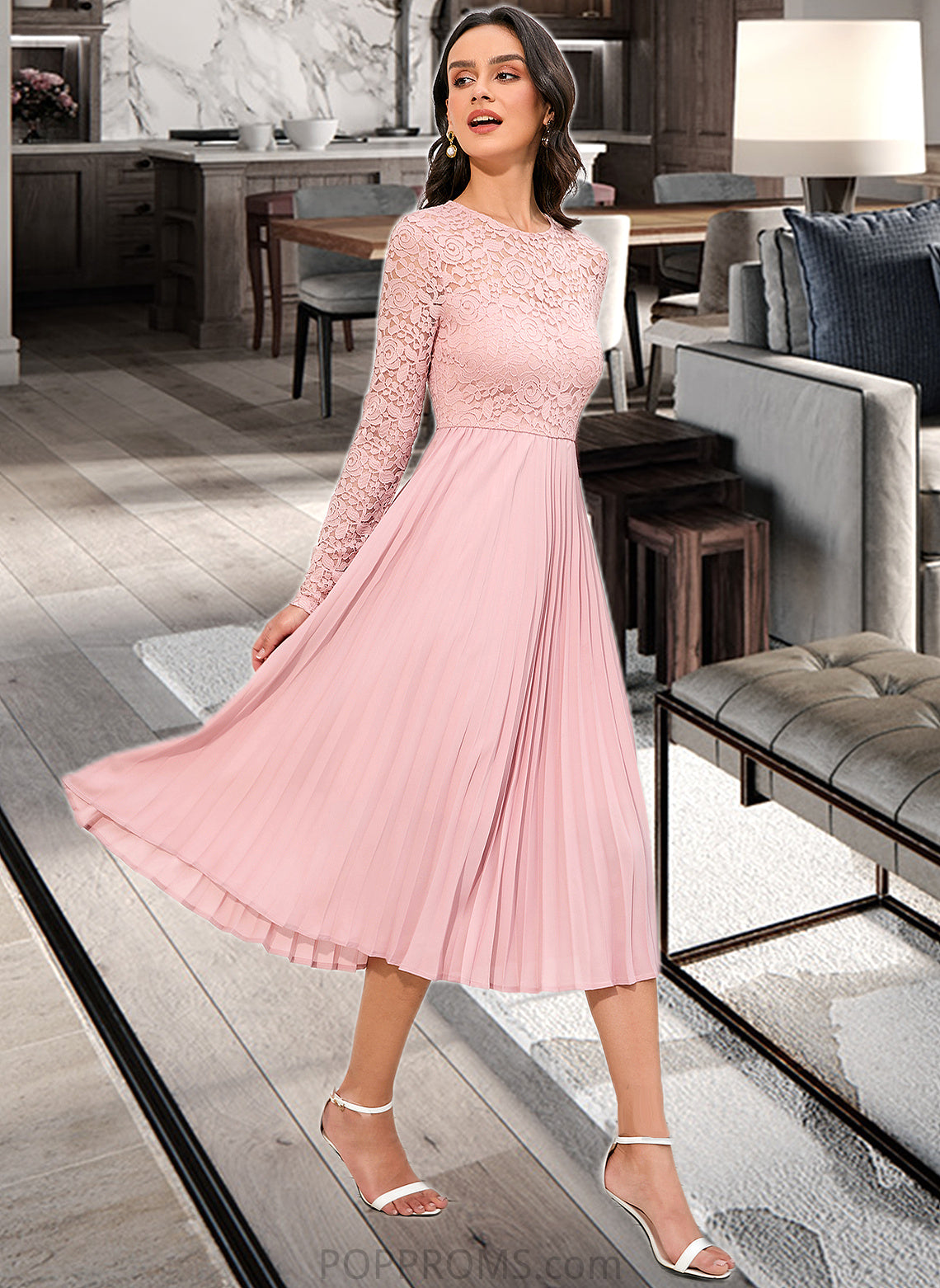 Emma A-Line Knee-Length Bridesmaid Dress PP6P0013126