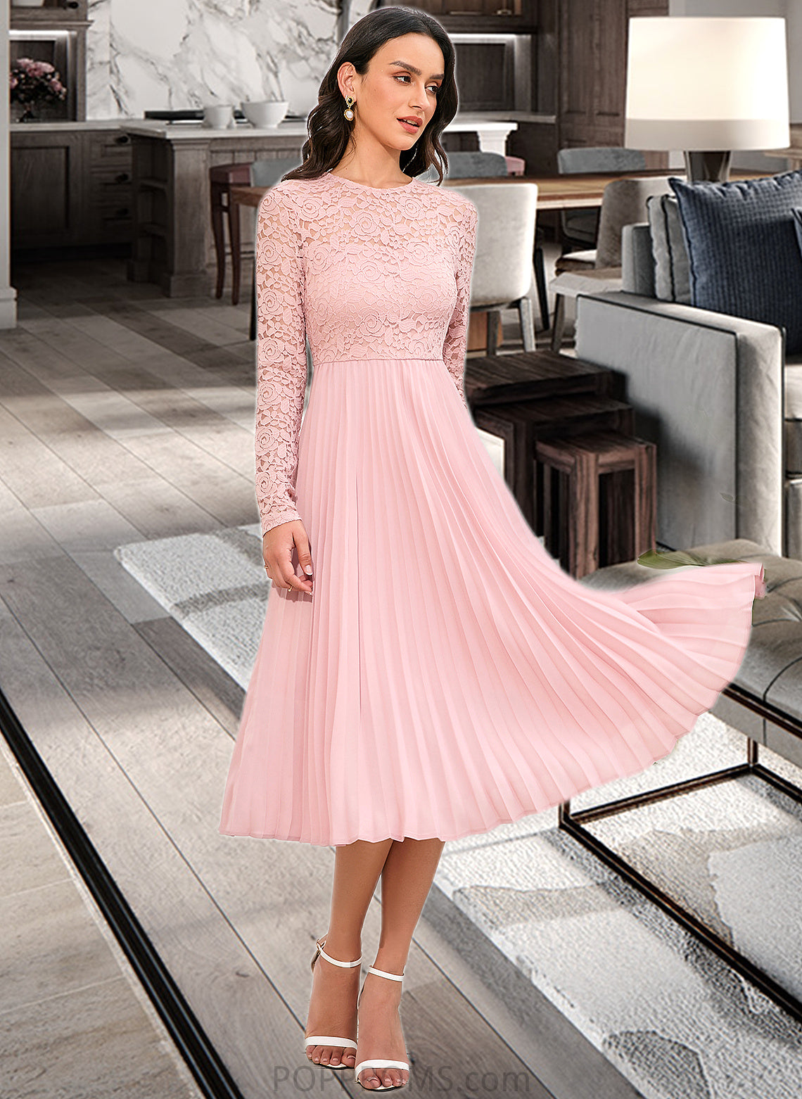 Emma A-Line Knee-Length Bridesmaid Dress PP6P0013126