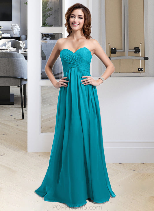 Kayleigh Chiffon Floor-length Empire Bridesmaid Dress with Sweetheart Neckline PP6P0013137