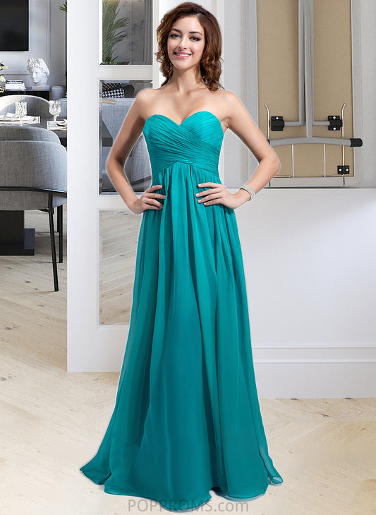 Kayleigh Chiffon Floor-length Empire Bridesmaid Dress with Sweetheart Neckline PP6P0013137