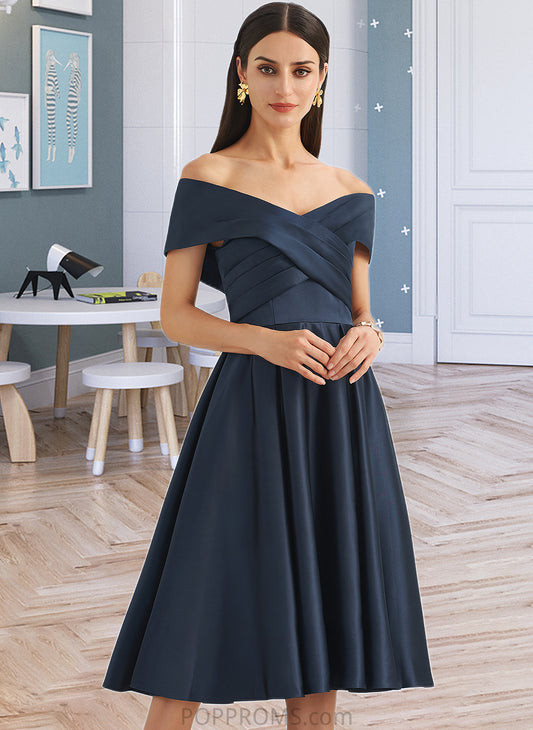 Izabelle A-Line Off-the-Shoulder Knee-Length Bridesmaid Dress With Pockets PP6P0013150