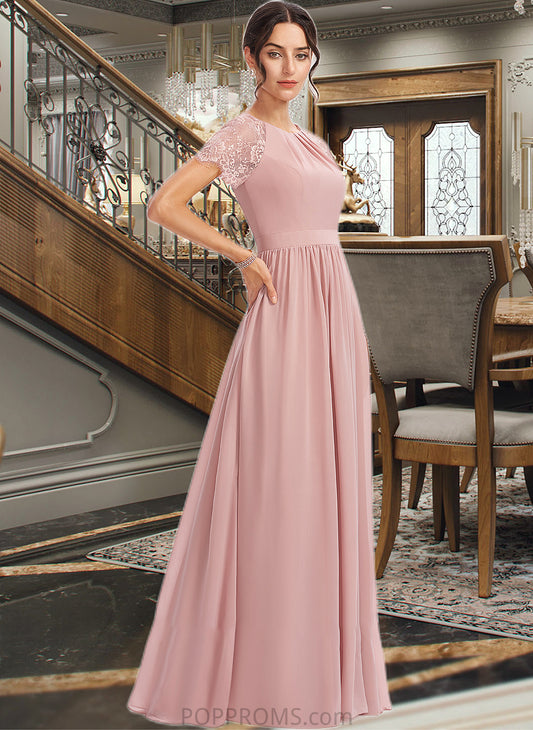 Cheyenne A-Line Floor-Length Bridesmaid Dress With Lace PP6P0013151