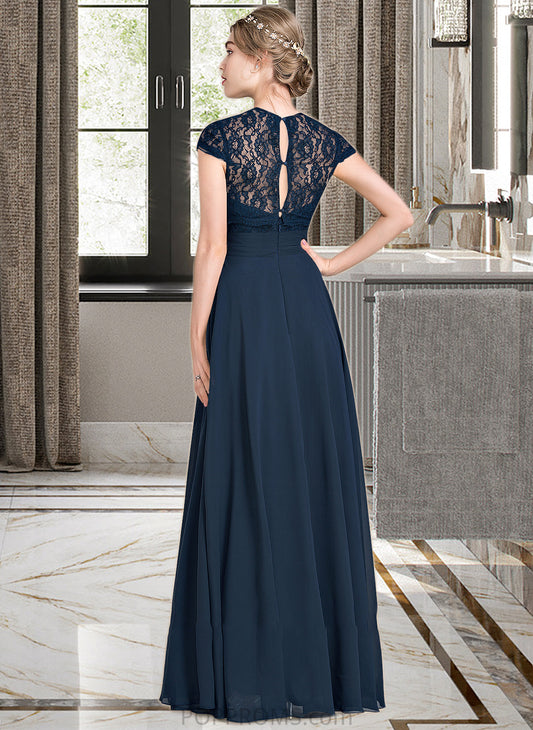 Akira A-Line Sweetheart Floor-Length Chiffon Lace Bridesmaid Dress With Ruffle PP6P0013163