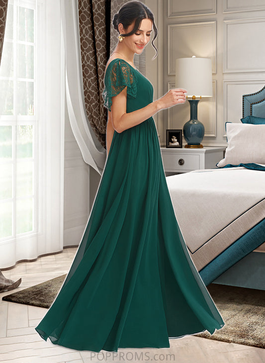 Ingrid A-Line V-neck Floor-Length Bridesmaid Dress With Lace Split Front PP6P0013166