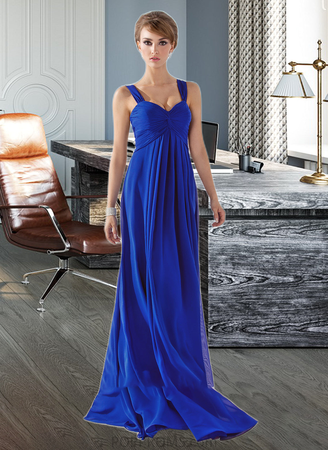 Destinee Chiffon Floor-length Empire Sweetheart Bridesmaid Dress PP6P0013212