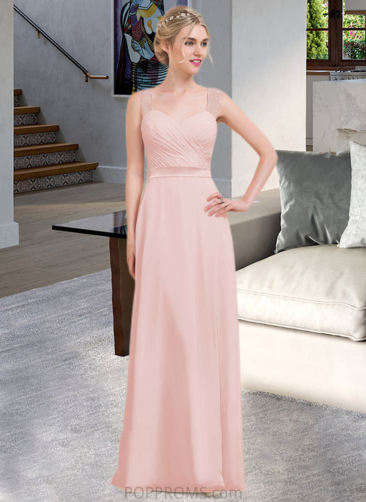 Cristina A-Line/Princess Sweetheart Floor-Length Chiffon Bridesmaid Dress With Ruffle PP6P0013239