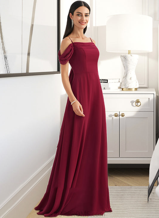 Alisa A-Line Square Neckline Floor-Length Bridesmaid Dress With Bow(s) PP6P0013242