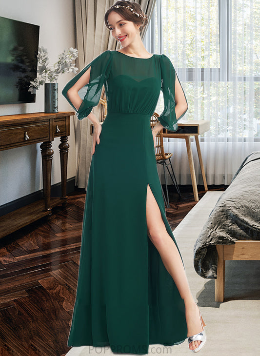 Katrina A-Line Scoop Neck Floor-Length Bridesmaid Dress With Split Front PP6P0013245