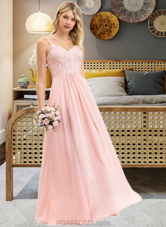 Ayla A-Line Sweetheart Floor-Length Chiffon Lace Bridesmaid Dress PP6P0013248