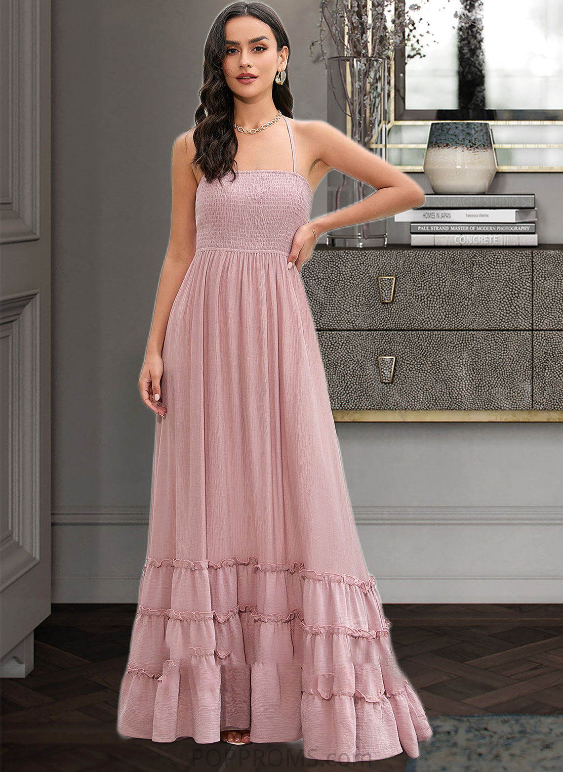 Millicent A-LineSquareNecklineFloor-LengthBridesmaidDress#273611 PP6P0013300