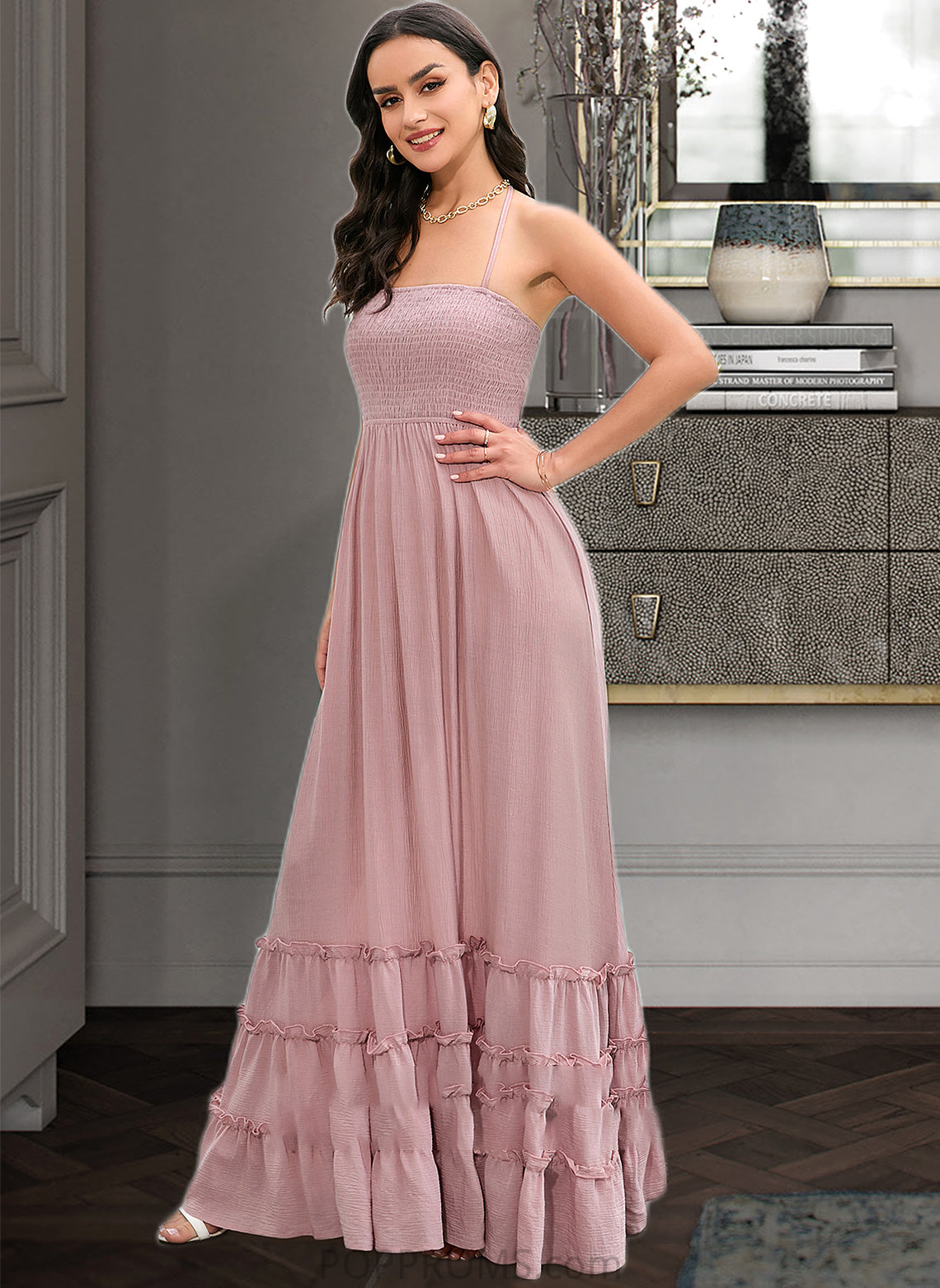 Millicent A-LineSquareNecklineFloor-LengthBridesmaidDress#273611 PP6P0013300