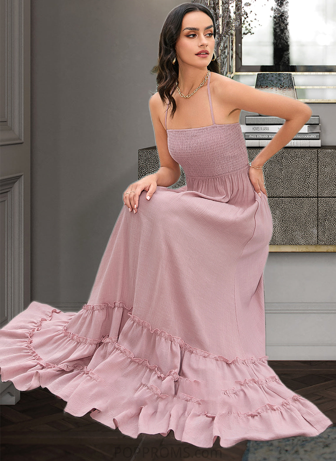 Millicent A-LineSquareNecklineFloor-LengthBridesmaidDress#273611 PP6P0013300