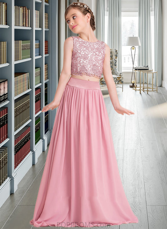 Quinn A-LineScoopNeckFloor-LengthChiffonJuniorBridesmaidDress#130498 PP6P0013424