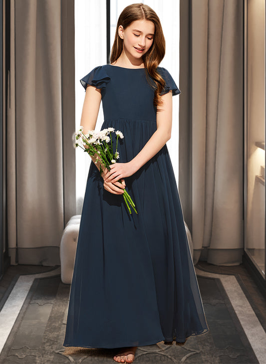 Amani A-LineScoopNeckFloor-LengthChiffonJuniorBridesmaidDress#253684 PP6P0013478