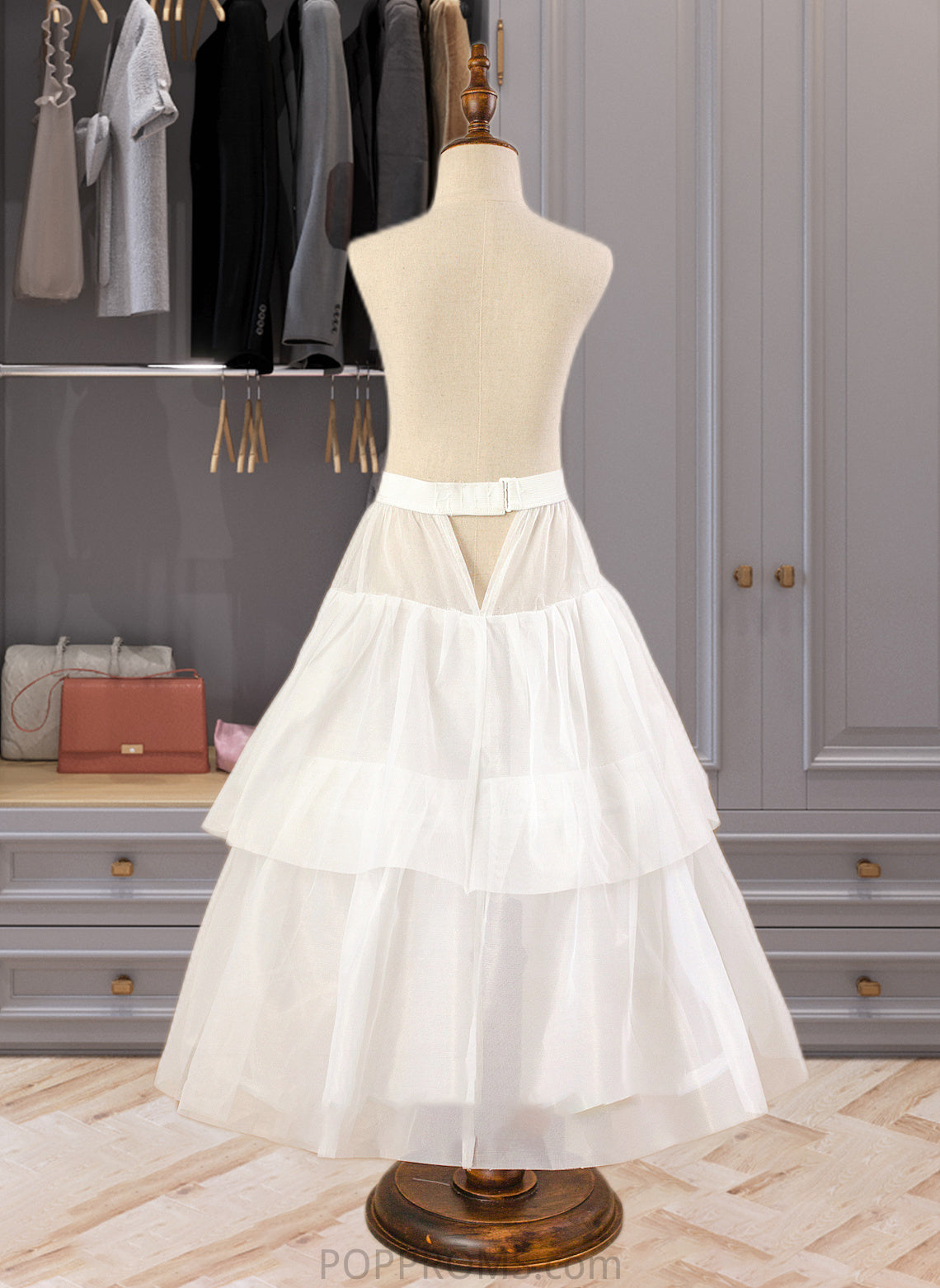 Giuliana Ball-Gown/Princess Scoop Neck Floor-Length Tulle Junior Bridesmaid Dress With Sash Beading Bow(s) PP6P0013545