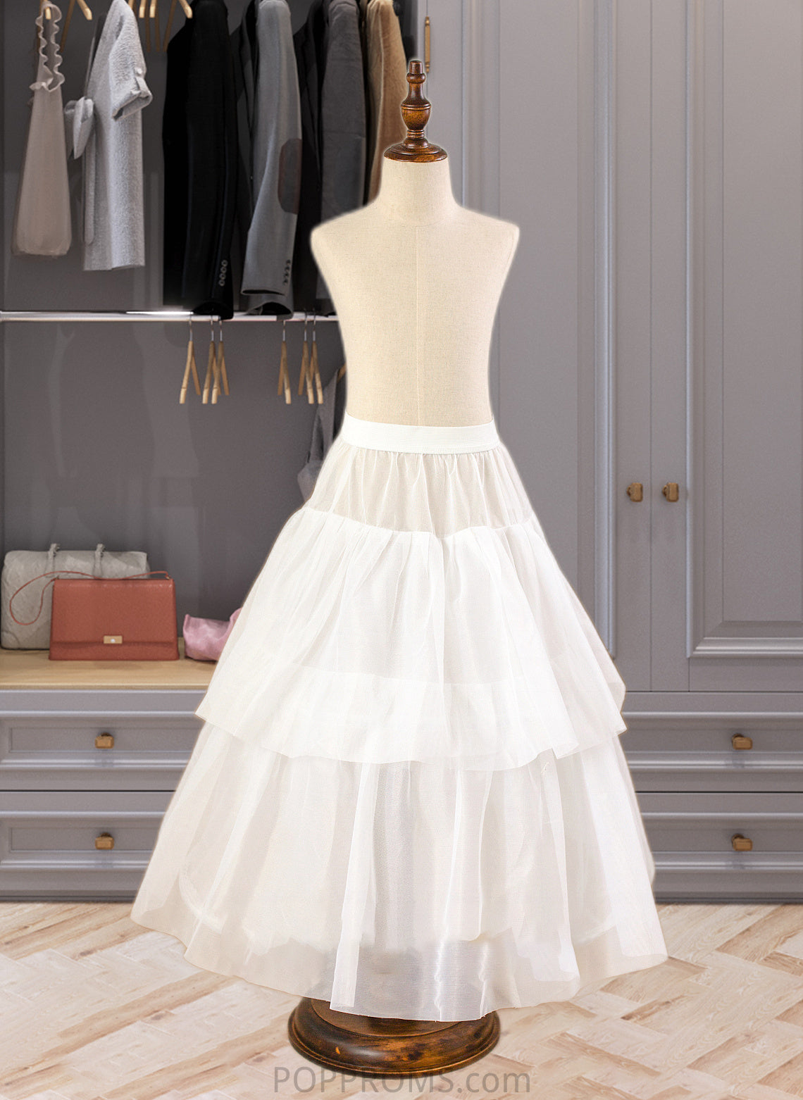 Giuliana Ball-Gown/Princess Scoop Neck Floor-Length Tulle Junior Bridesmaid Dress With Sash Beading Bow(s) PP6P0013545