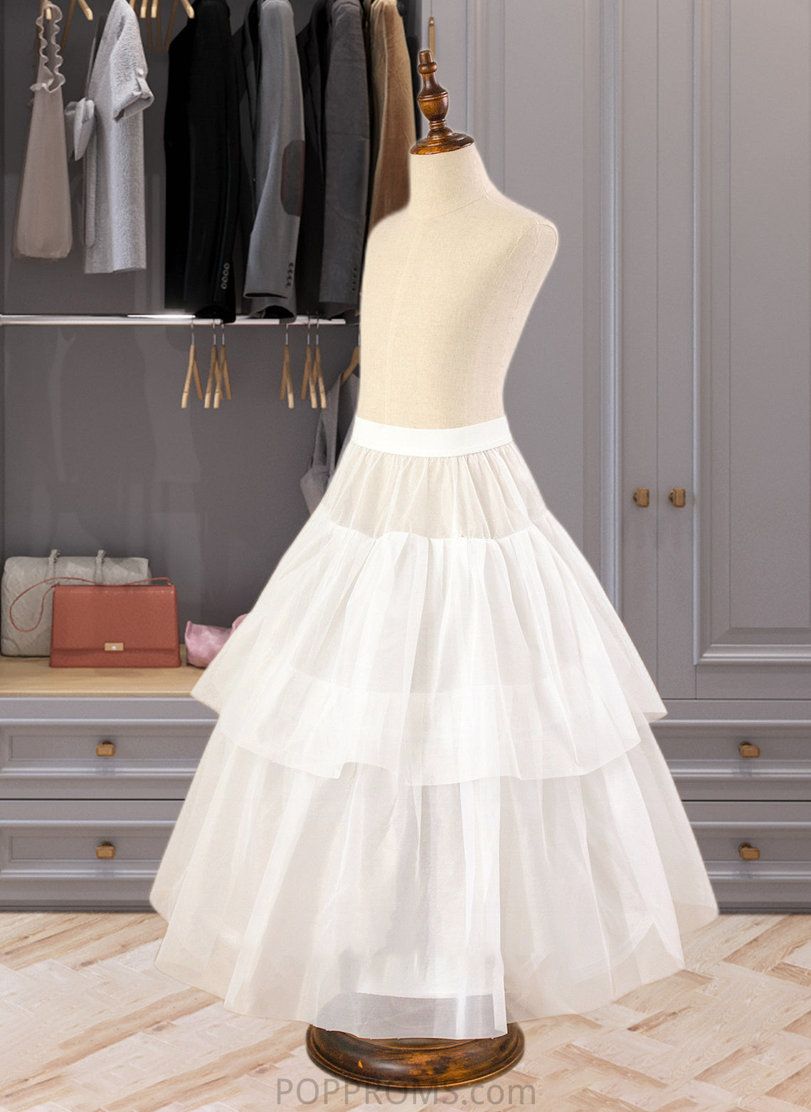 Giuliana Ball-Gown/Princess Scoop Neck Floor-Length Tulle Junior Bridesmaid Dress With Sash Beading Bow(s) PP6P0013545