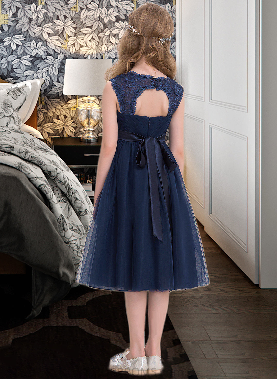 Margery Empire Sweetheart Knee-Length Tulle Junior Bridesmaid Dress With Ruffle PP6P0013590