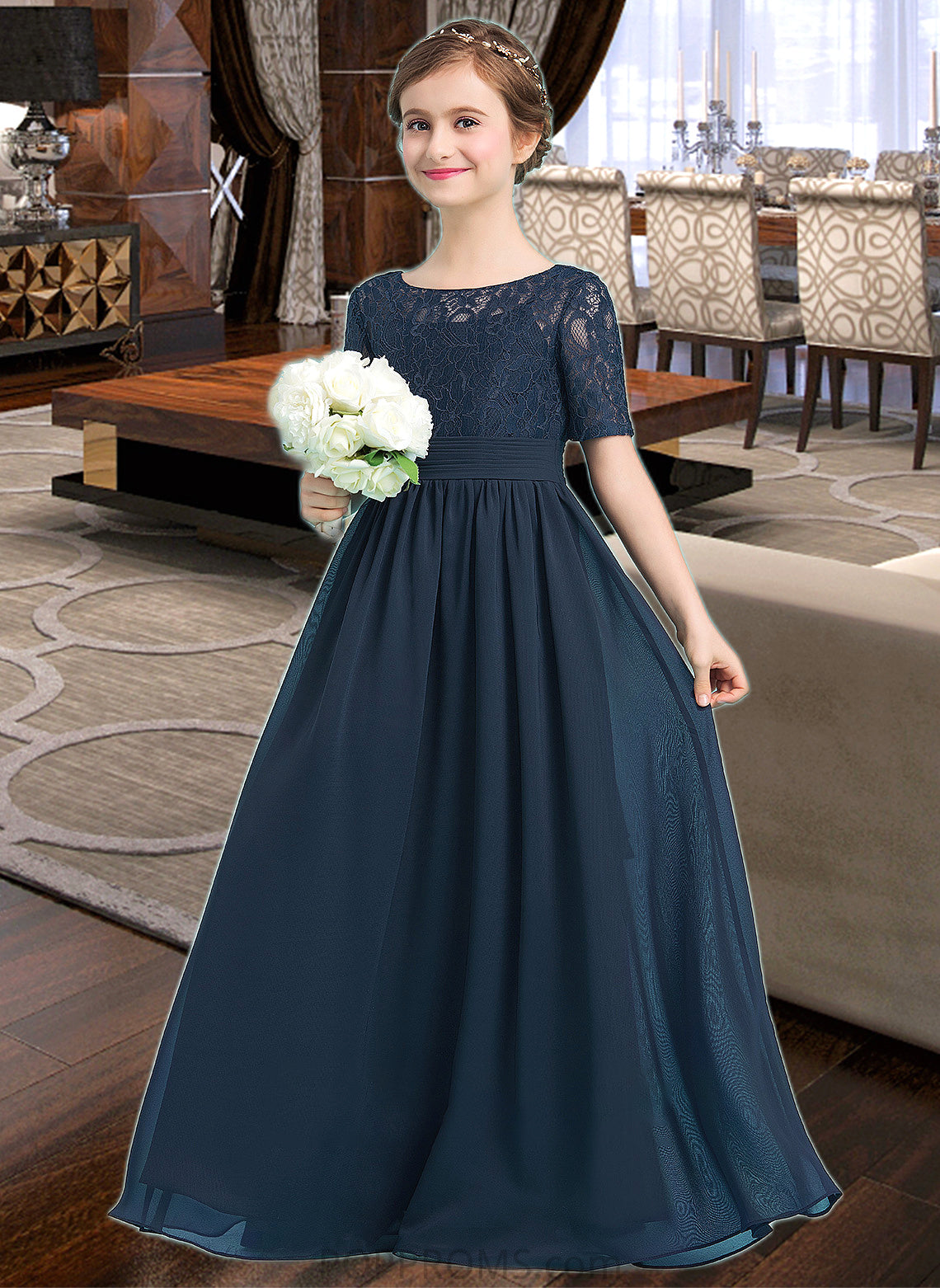 Jess A-LineScoopNeckFloor-LengthChiffonJuniorBridesmaidDress#148411 PP6P0013631