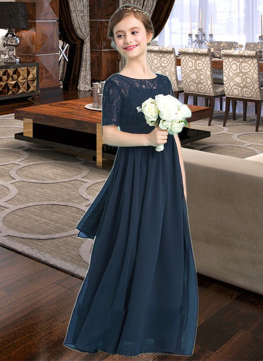 Jess A-LineScoopNeckFloor-LengthChiffonJuniorBridesmaidDress#148411 PP6P0013631