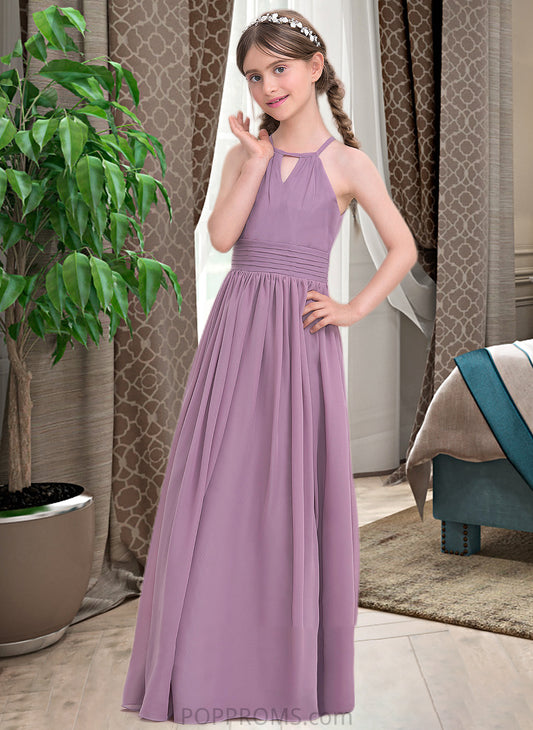 Mariana A-LineScoopNeckFloor-LengthChiffonJuniorBridesmaidDressWithRuffle#119580 PP6P0013647