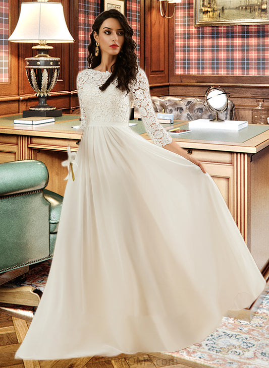 Alice A-Line Sweep Train Wedding Dress With Lace PP6P0013715