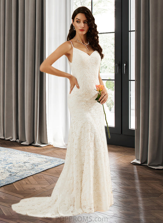 Araceli Trumpet/Mermaid V-neck Court Train Wedding Dress PP6P0013725