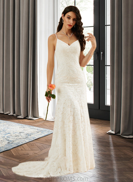 Araceli Trumpet/Mermaid V-neck Court Train Wedding Dress PP6P0013725