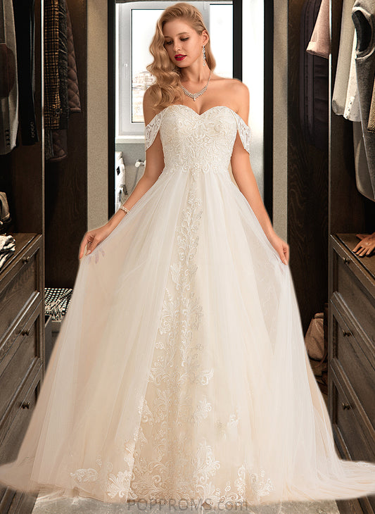 Cynthia Ball-Gown/Princess Chapel Train Tulle Lace Wedding Dress With Sequins PP6P0013726