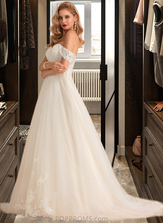 Cynthia Ball-Gown/Princess Chapel Train Tulle Lace Wedding Dress With Sequins PP6P0013726