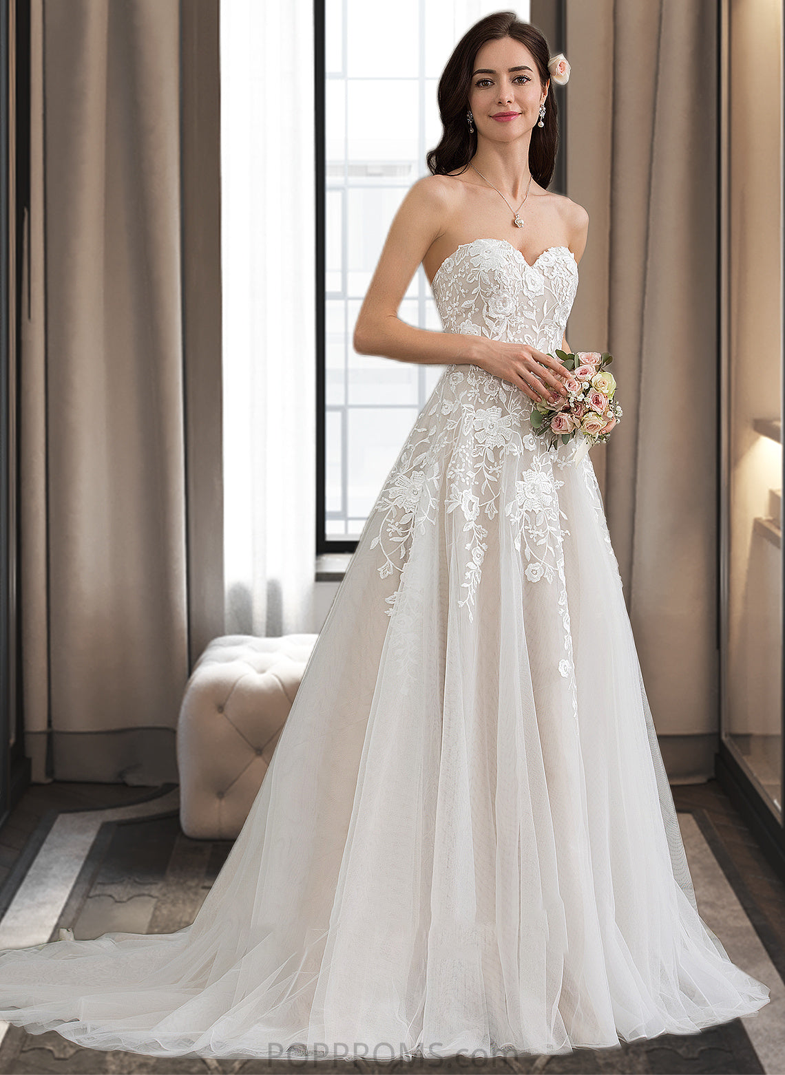 Alexa Ball-Gown/Princess Sweetheart Court Train Tulle Wedding Dress PP6P0013732