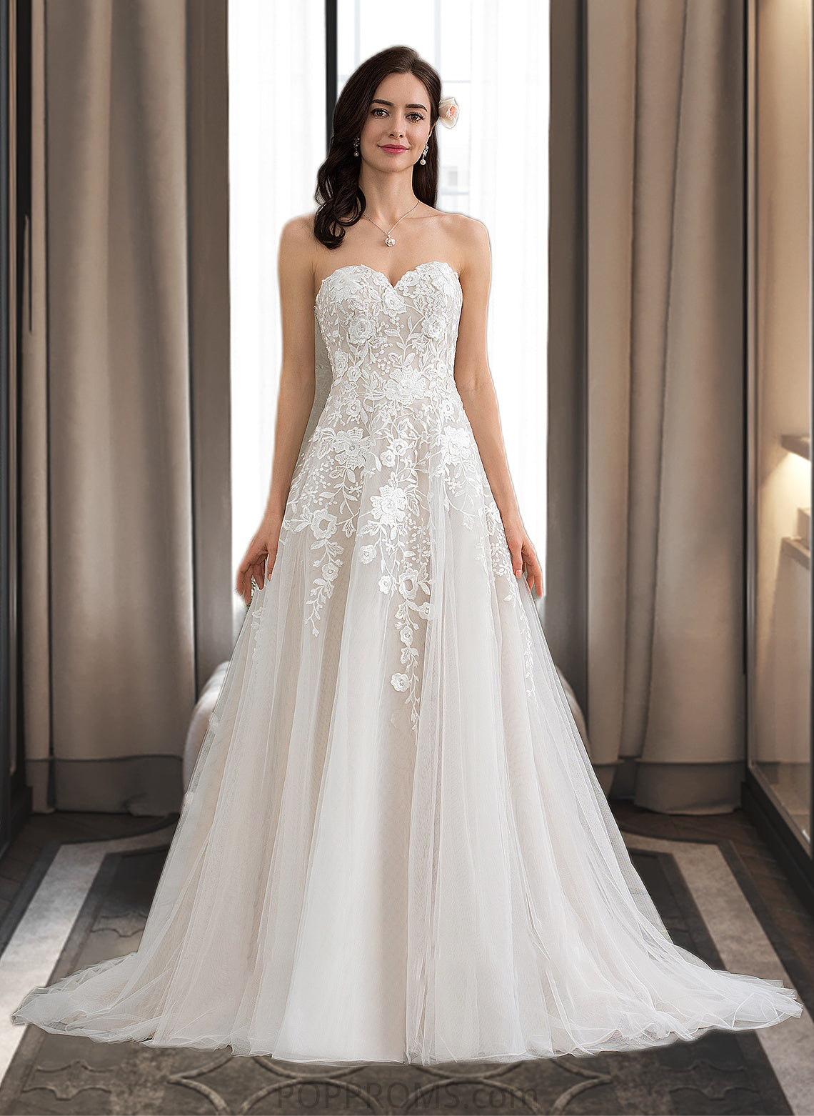 Alexa Ball-Gown/Princess Sweetheart Court Train Tulle Wedding Dress PP6P0013732